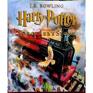 Harry Potter and the Sorcerer's Stone JK Rowling 250 pg illustrat. 9x11 Hardback